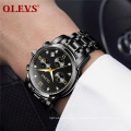 OLEVS 2858 Luxury Chronograph Men Watches Top Brand Luminous Dial Steel Bracelet Watchband Male Clock Date Business Wristwatches